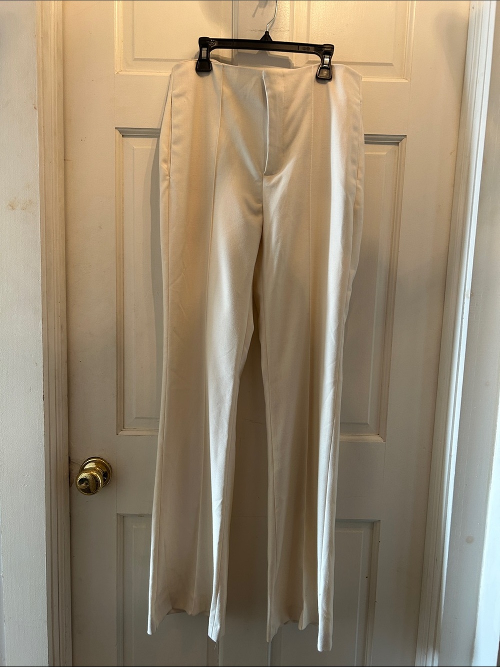 Zara Cream Tailored Straight-Leg Trousers